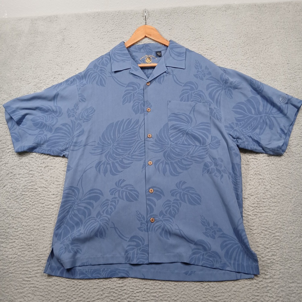 Eagle Dry‎ Goods Co Signature Series Men's L Silk Shirt Blue Floral Titan